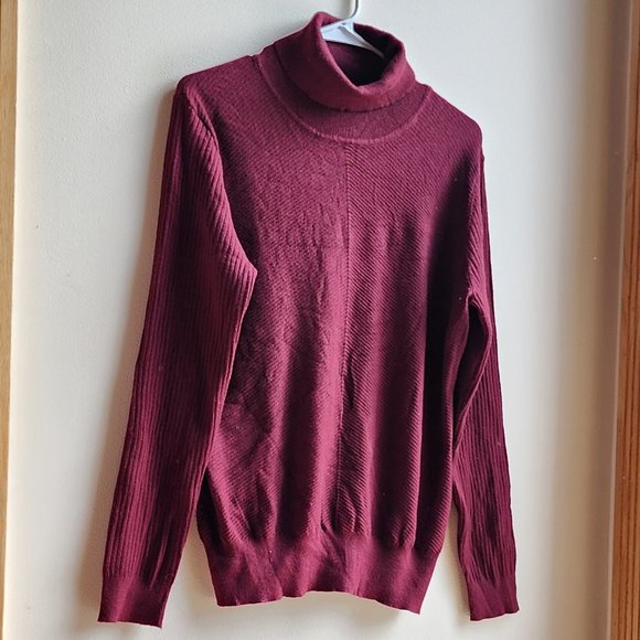 Stitchcount Cranberry Turtleneck Sweater Size XL - Picture 3 of 14